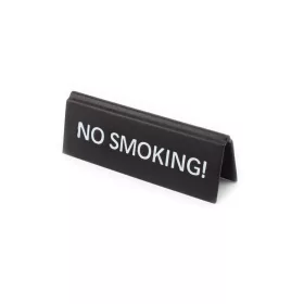   NEM DOHÁNYZÓ TÁBLA "NO SMOKING" FELIRATTAL, FEKETE MŰBŐR