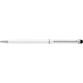   Aluminium-Kugelschreiber mit Touchpen, Weiß – Preis inklusive Logodruck