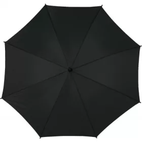   Automatik-Regenschirm mit Holzgestell, Schwarz – Preis inklusive Logodruck