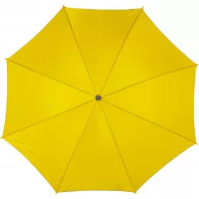   Automatik-Regenschirm mit Holzgestell, Gelb – Preis beinhaltet auch den Logodruck