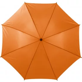   Automatik-Regenschirm mit Holzgestell, Orange – Preis inklusive Logodruck