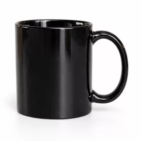 Keramikbecher, Schwarz – Preis inklusive Logodruck