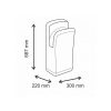 Hand dryer air blade, hand plug, white plastic 1900W Alpha