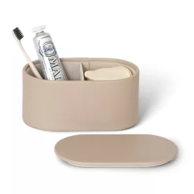 Bahia Gästeartikel-Box, Stoff – Natur, Klassisch, Schwarz