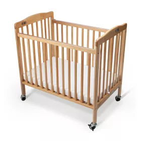   Limea zusammenklappbares Holz-Babybett – Natur, Mahagoni, Schwarz, Weiß