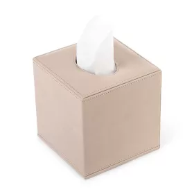   Manam Taschentuchbox quadratisch, Stoff – Natur, klassisch, Schwarz