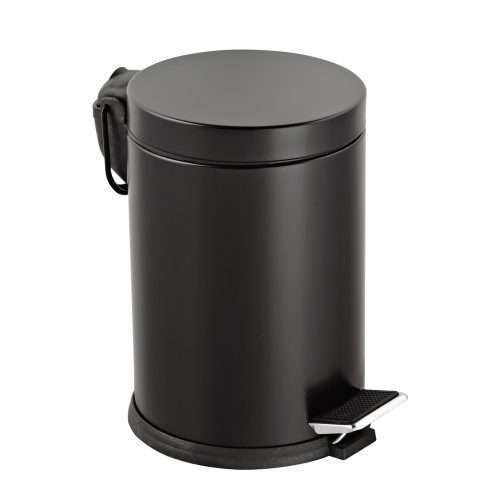 Treteimer aus verzinktem Stahl, mit abnehmbarem Kunststoffeimer, Farbe Schwarz, 5L