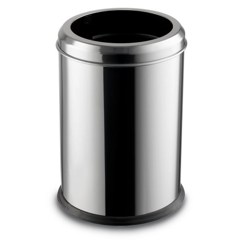 Mülleimer aus Edelstahl ohne Deckel, 20 L, 27,5 x 42 cm, glänzend 430SS
