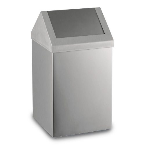 Edelstahl-Mülleimer mit Klappdeckel, 11 L, matt