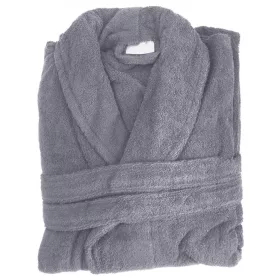 Bademantel farbig MITTELGRAU 70415 Größe L