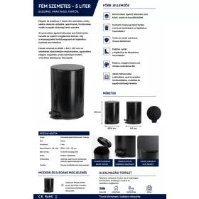 HOBBB Agger Badezimmer-Mülleimer, 5,0 l