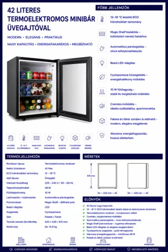 HOBBB Hornslet Minibar-Kühlschrank, 42 l