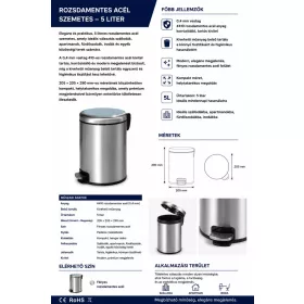 HOBBB Thurø Badezimmer-Mülleimer, 5,0 l (HS-Q5-5L)