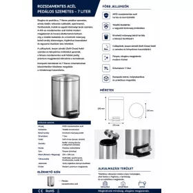 HOBBB Tåsinge Badezimmer-Mülleimer, 7,0 l