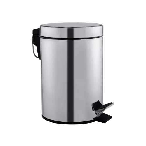 Mediclinics runder Treteimer aus Stahl, 5 l, satiniert