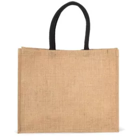   Kimood Jutetasche, Natural/Black, U – Preis inklusive Logodruck