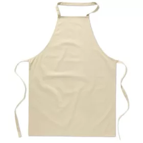   Baumwoll-Küchenschürze, Beige – Preis inklusive Logodruck