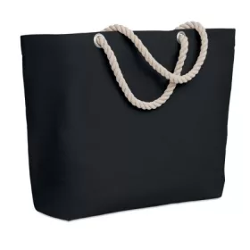   Strandtasche mit Seilgriff, Schwarz – Preis inklusive Logodruck