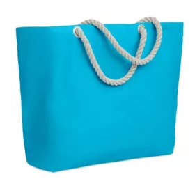  Strandtasche mit Seilgriff, Türkis – Preis inklusive Logodruck