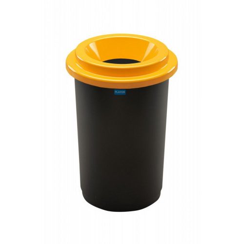 Plafor ECO round, cylinder trash can 50L black/yellow