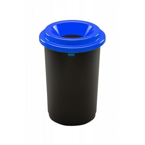 Plafor ECO round, cylinder trash can 50L black/blue