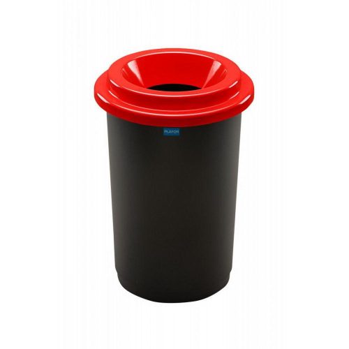 Plafor ECO round, cylinder trash can 50L black/red