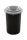 Plafor ECO round, cylinder trash can 50L black, with a silver lid