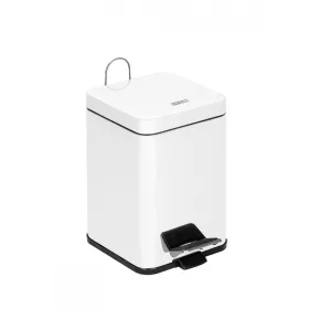 Mediclinics Würfel, Stahl-Tretmülleimer 6L - weiß