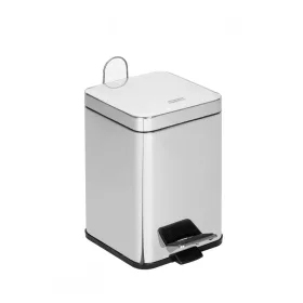 Mediclinics Cube, Edelstahl-Treteimer 12L - glänzend