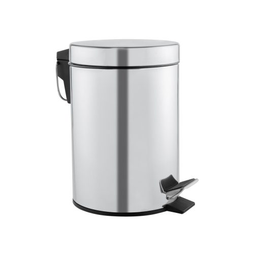 Runder Tretmülleimer von Mediclinics aus Stahl, 3 l, glänzend