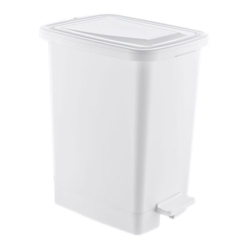 Schlanker Treteimer aus Kunststoff, weiß, 25L