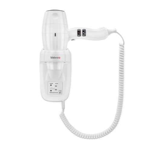Valera Silent Jet Protect 2000 Shaver Weiß - 2000 W - Wandmontierter professioneller Haartrockner mit Rasiersteckdose