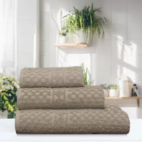 Serenity Spa Waffelhandtuch Kiesel 100x170cm, 450 g