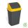 Planet Dustbin with flip lid, plastic, anthracite/yellow, 50 L