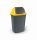 Planet Dustbin with flip lid, butterfly, plastic, anthracite-yellow, 50 L