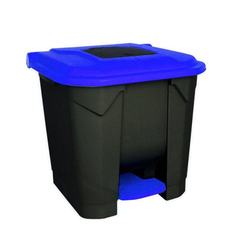 Planet Selective Abfallsammelbehälter, Kunststoff, Pedal, schwarz/blau, 30L