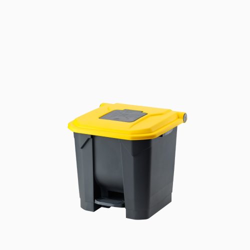 Planet Selective Abfallsammelbehälter, Kunststoff, Pedal, schwarz/gelb, 30L