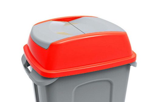 Planet Hippo waste collection bin lid, plastic, red, 50L