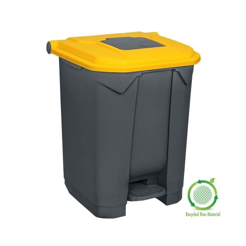 Planet Selective Abfallsammelbehälter, Kunststoff, Pedal, anthrazit, gelb, 50L