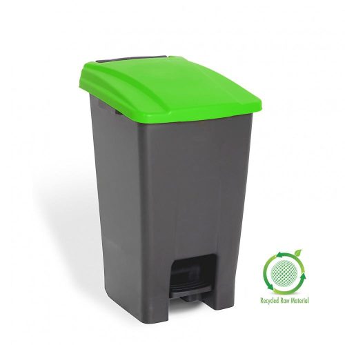 Planet Selective Abfallsammelbehälter, Kunststoff, Pedal, anthrazit/grün, 70L