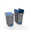 Planet Pelikán Slim Treteimer Öko Anthrazit mit rotem Deckel 60L