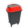 Planet Hippo Tipper Selective waste collection bin, plastic, anthracite/red, 70L
