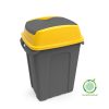 Planet Hippo Tipper Selective waste collection bin, plastic, anthracite/yellow, 70L