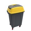 Planet Hippo Tipper Selective waste collection bin, plastic, anthracite/yellow, 70L