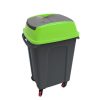 Planet Hippo Tipper Selective waste collection bin, plastic, anthracite/green, 70L