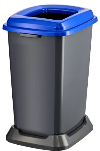 Planet Selective Abfallsammelbehälter, Kunststoff, offener Deckel, blau, 50L