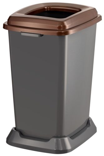 Planet Selective Abfallsammelbehälter, Kunststoff, offener Deckel, braun, 50L