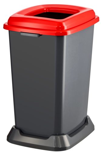 Planet Selective Abfallsammelbehälter, Kunststoff, offener Deckel, rot, 50L