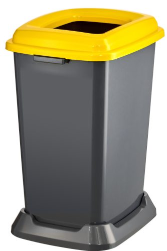 Planet Selective Abfallsammelbehälter, Kunststoff, offener Deckel, gelb, 50L