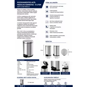 HOBBB Nekselø Badezimmer-Mülleimer, 8,0 l